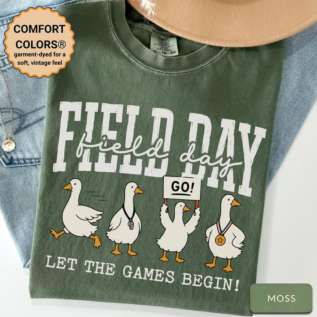 Field Day Goose Teacher Field Day Goose Teacher Tee Comfort Colors Field Day Tee School Sports Day - T-Shirt, Sweatshirt, Hoodie