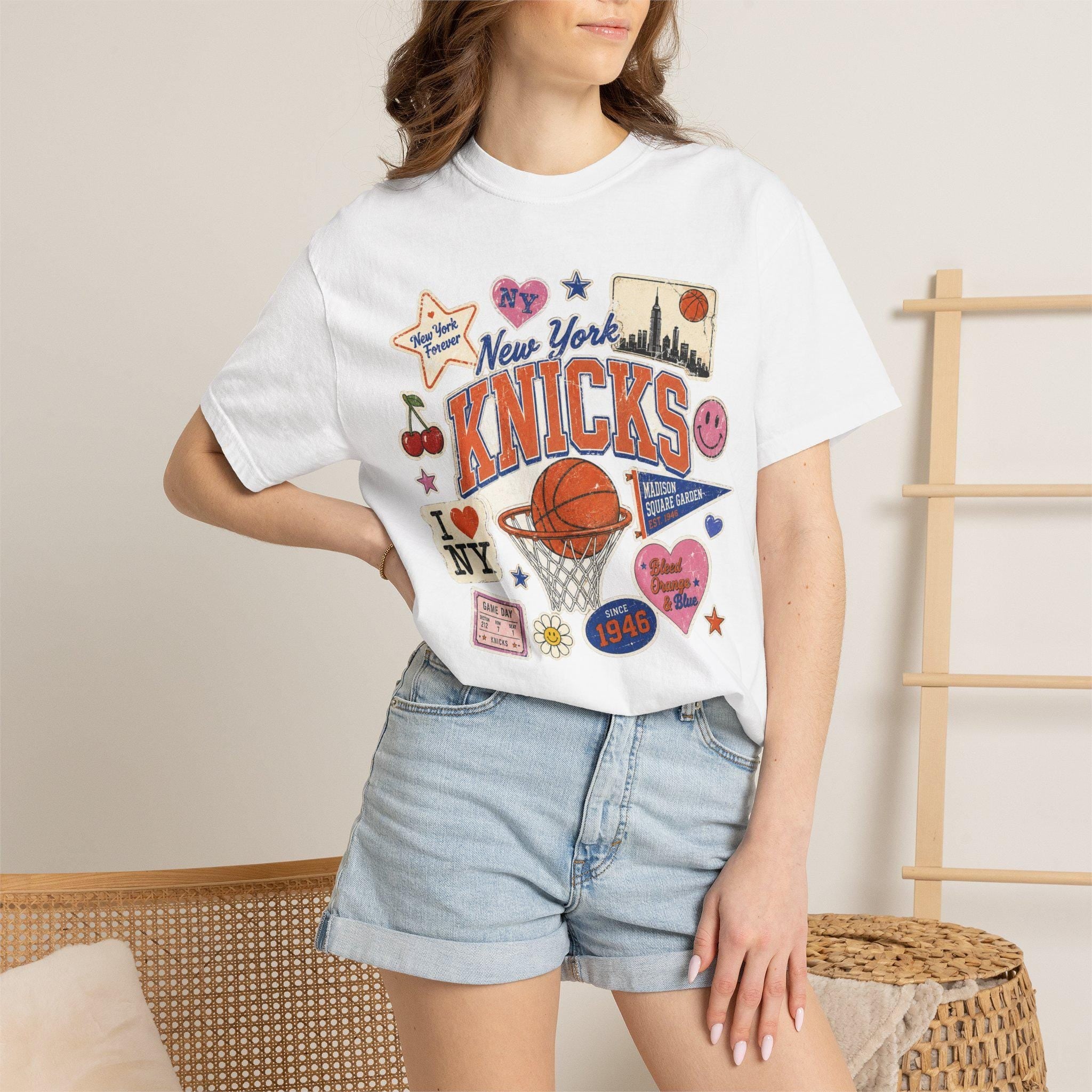 York Knicks Retro Patchwork Basketball Team Unisex T-shirt, Sweatshirt, Hoodie - T-Shirt, Sweatshirt, Hoodie