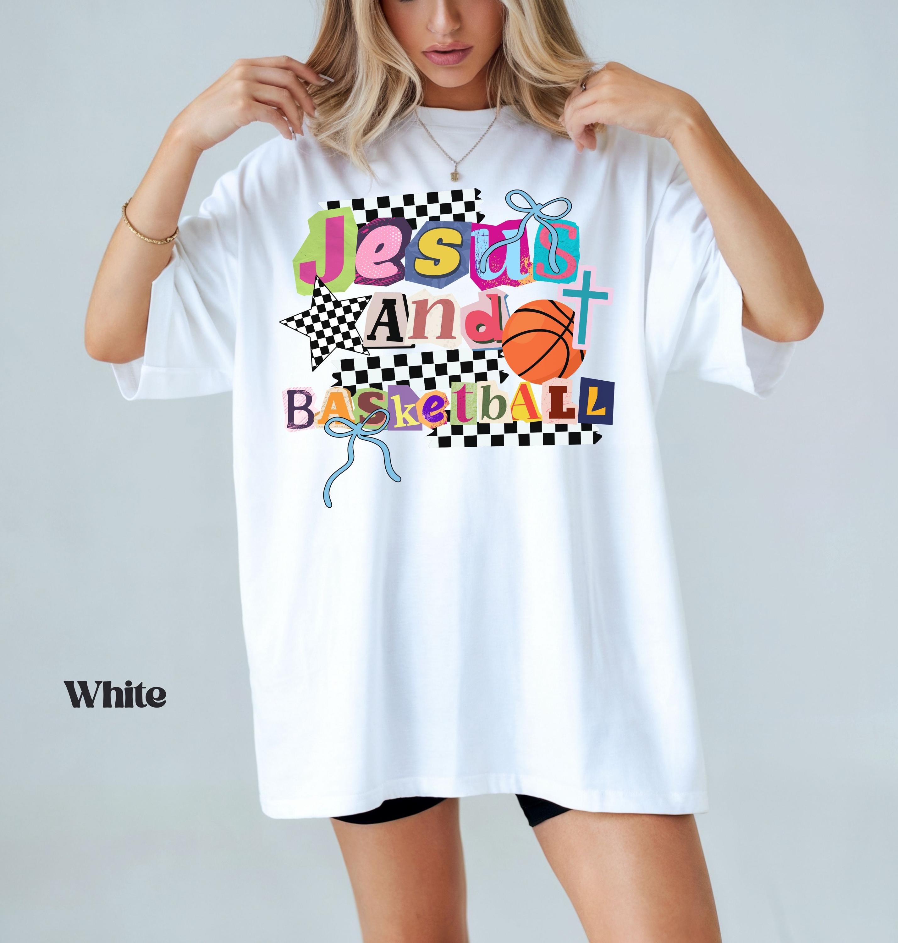 Comfort Colors Jesus Basketball Christian Basketball Mom Faith Sports Game Day Basketball - T-Shirt, Sweatshirt, Hoodie