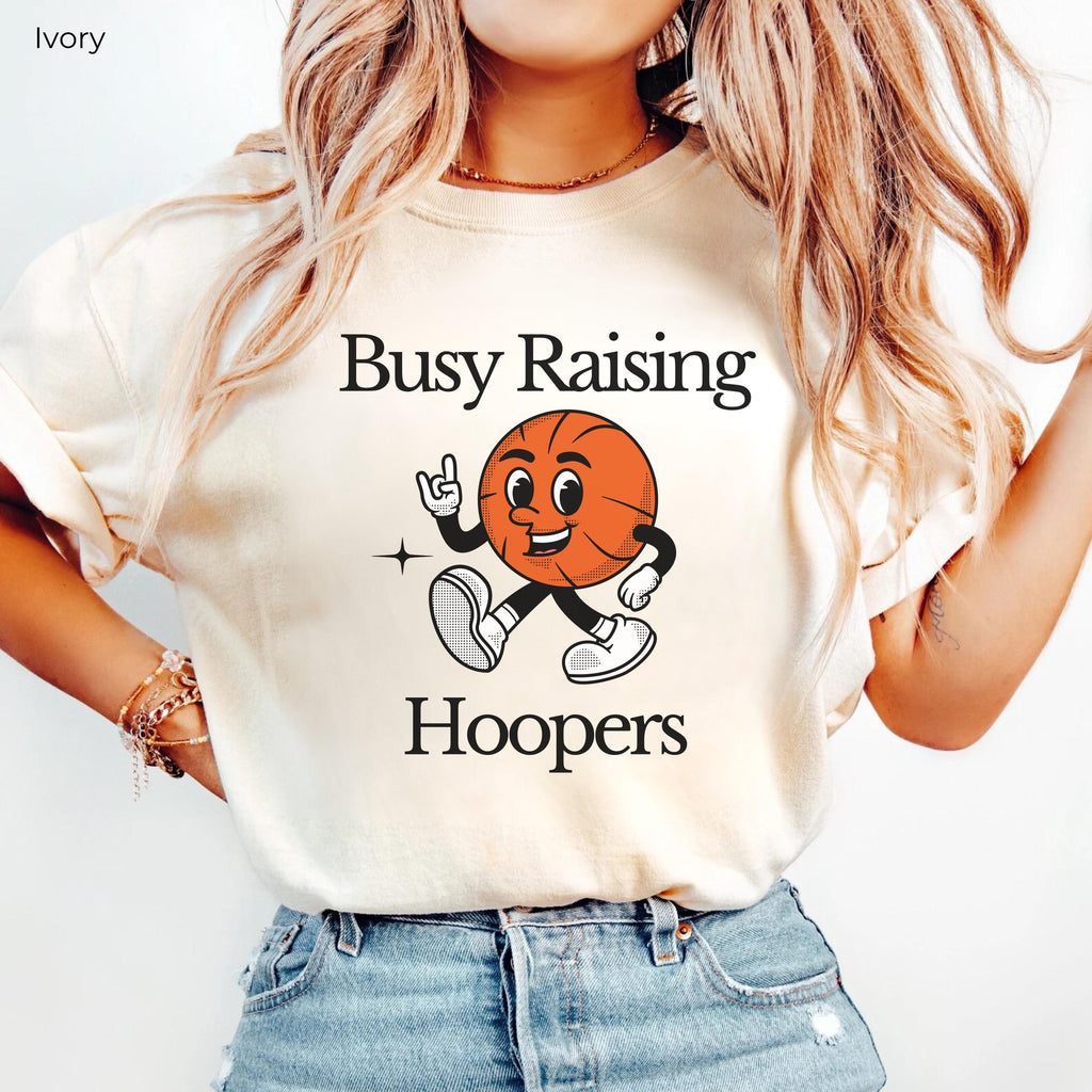 Retro Basketball Basketball Mom Basketball Dad Basketball Family Busy Raising Hoopers Sports Mom Vintage Basketball - T-Shirt, Sweatshirt, Hoodie