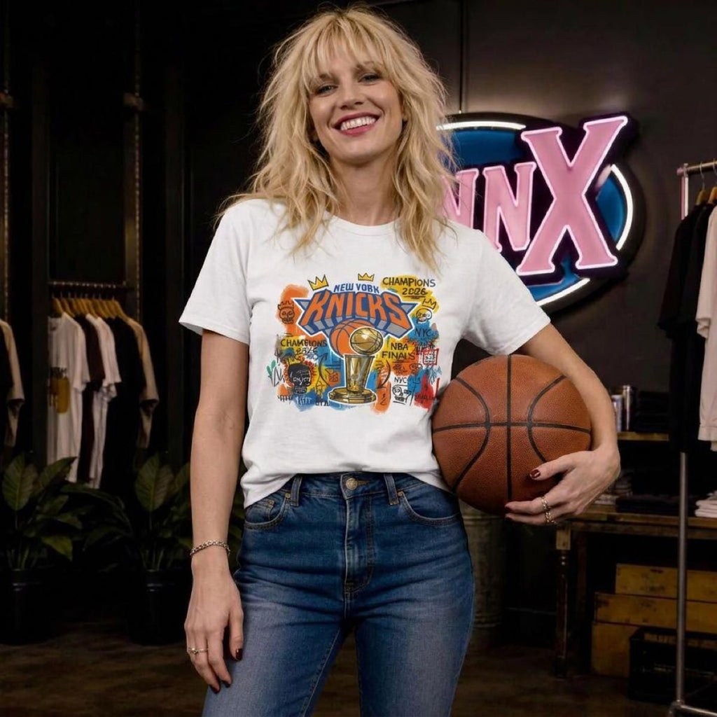 York Knicks Champions 2026 Basquiat Street Art Influence Tee - T-Shirt, Sweatshirt, Hoodie