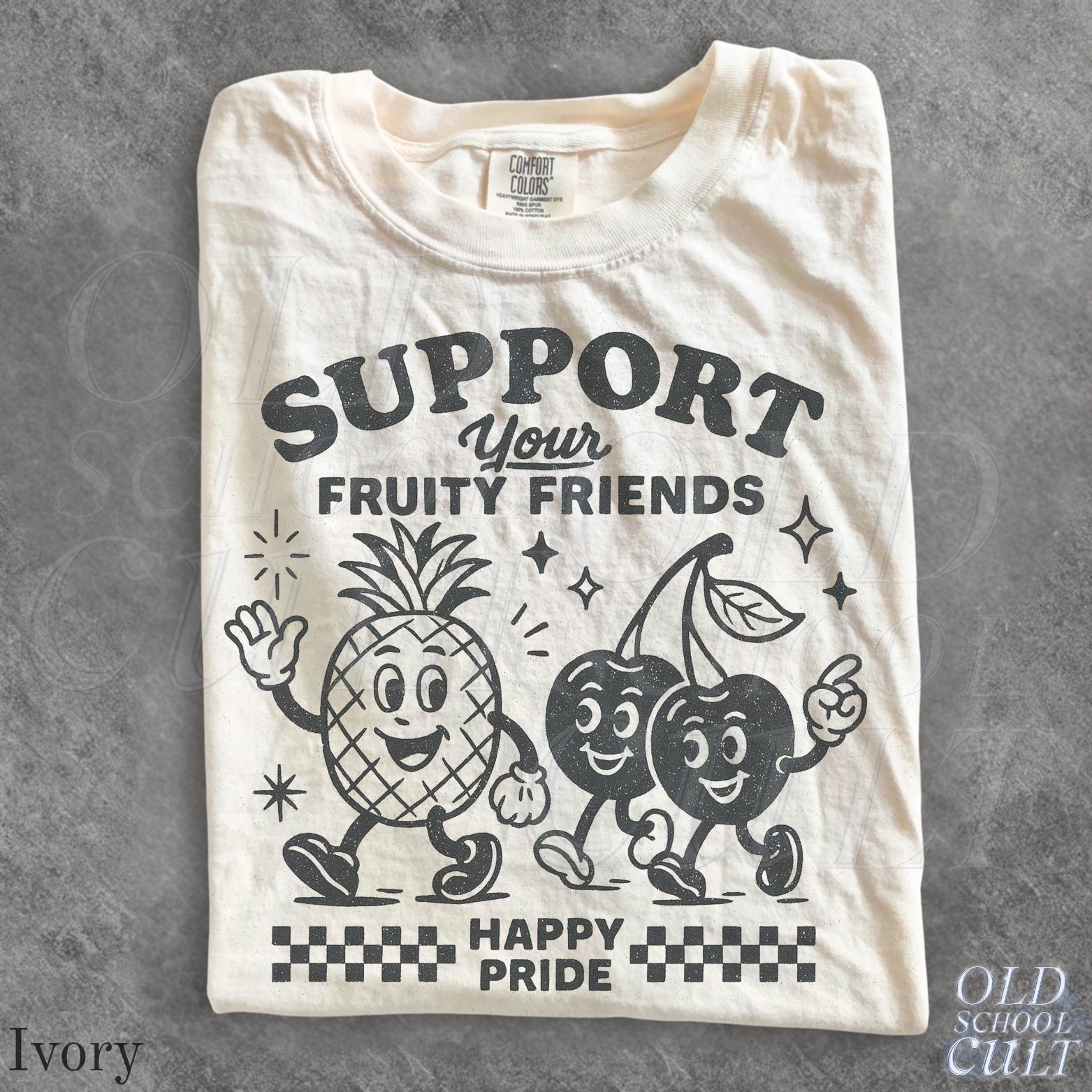 Fruity Friends Lgbtqia Pride Gay Rights Pride Rainbow Pride Parade Lgbtq Support Lesbian Comfort Colors - T-Shirt, Sweatshirt, Hoodie