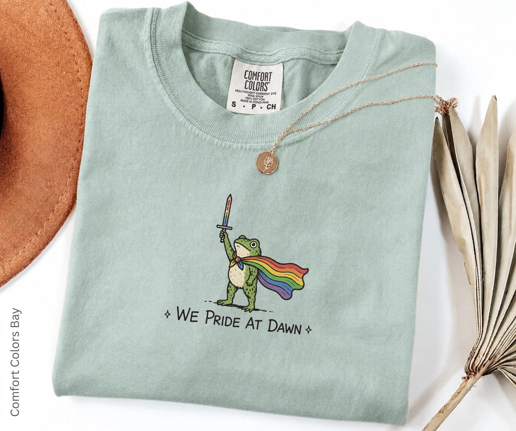 Pride Ride Dawn Frog Flag Comfort Colors Unisex T-shirt, Sweatshirt, Hoodie - T-Shirt, Sweatshirt, Hoodie