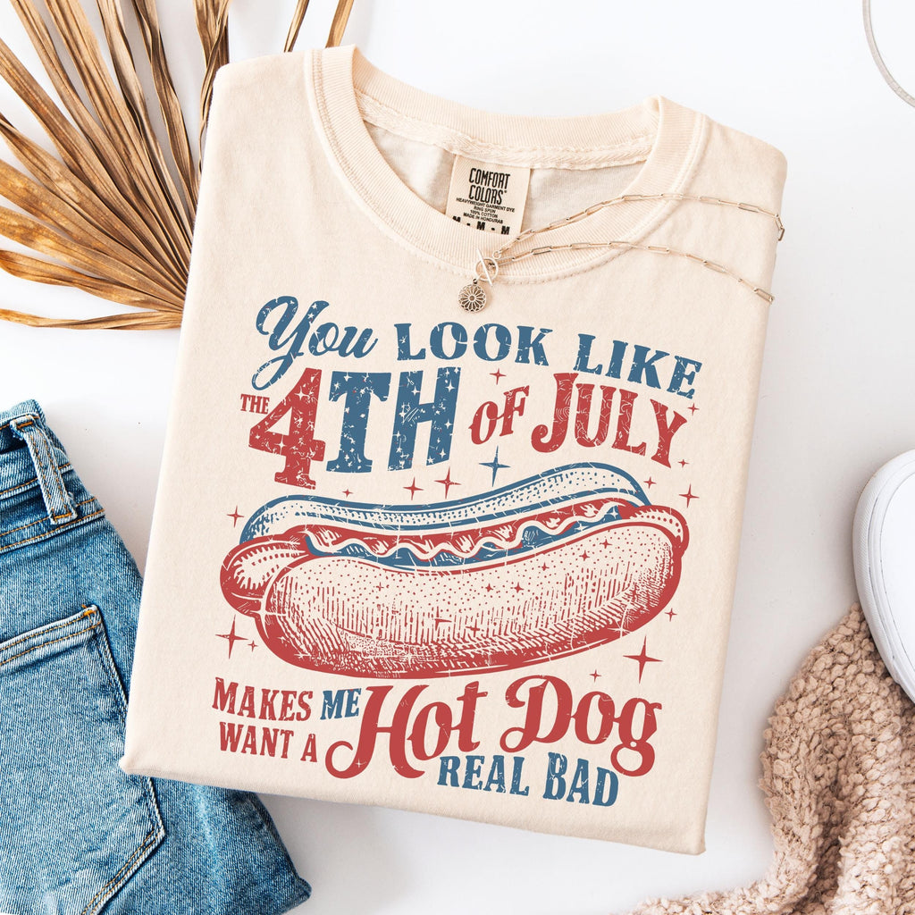 Comfort Colors Like 4th July Makes Want Dog Real Bad 4th July Independence Day - T-Shirt, Sweatshirt, Hoodie