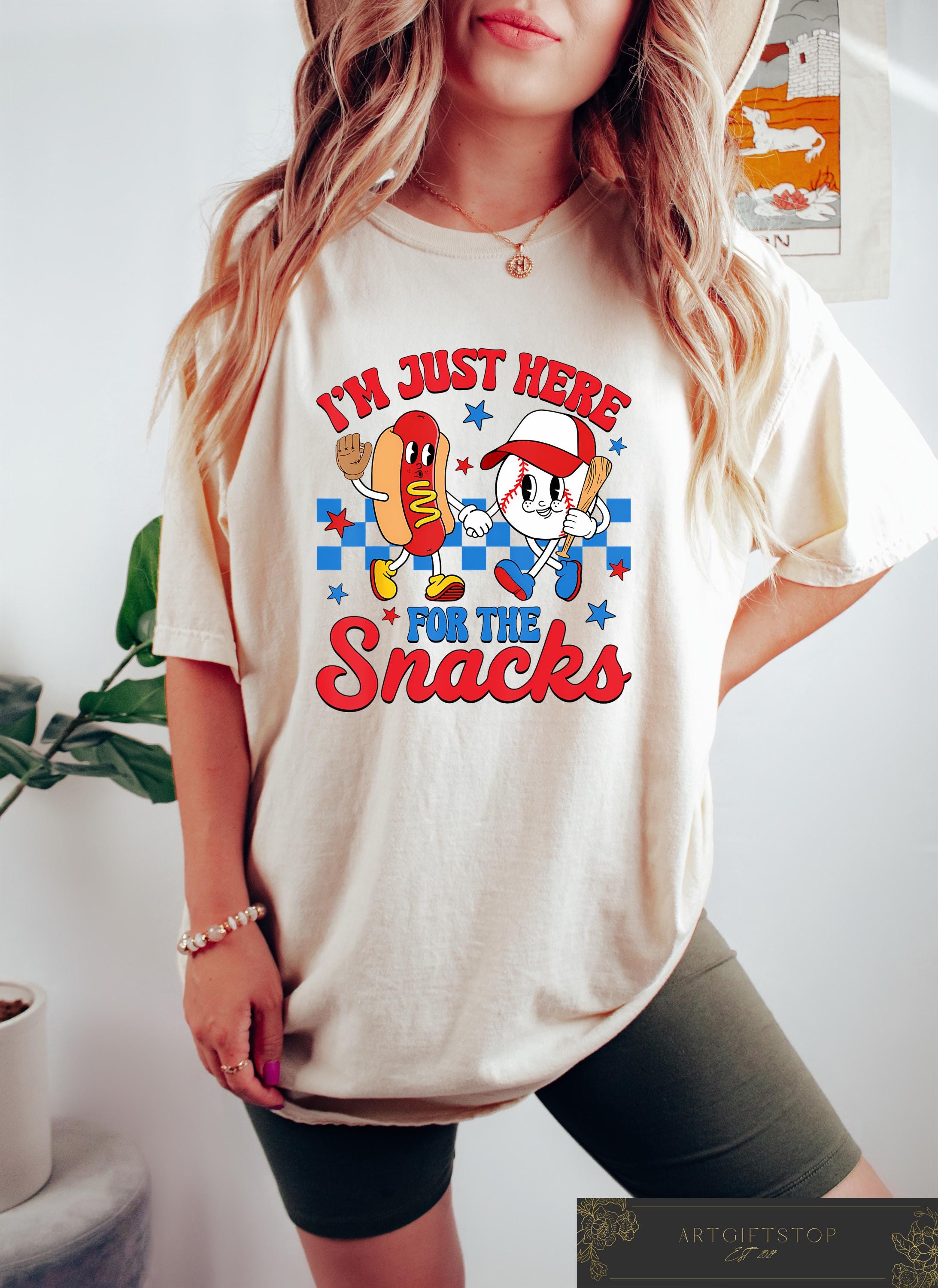 I'M Here Snacks Baseball Season Baseball Baseball Lover Game Day Sports Mom Tee - T-Shirt, Sweatshirt, Hoodie