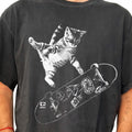 Retro Skateboarding Cat Vintage Kitten Punk Streetwear Tee Y2k Oversized - T-Shirt, Sweatshirt, Hoodie