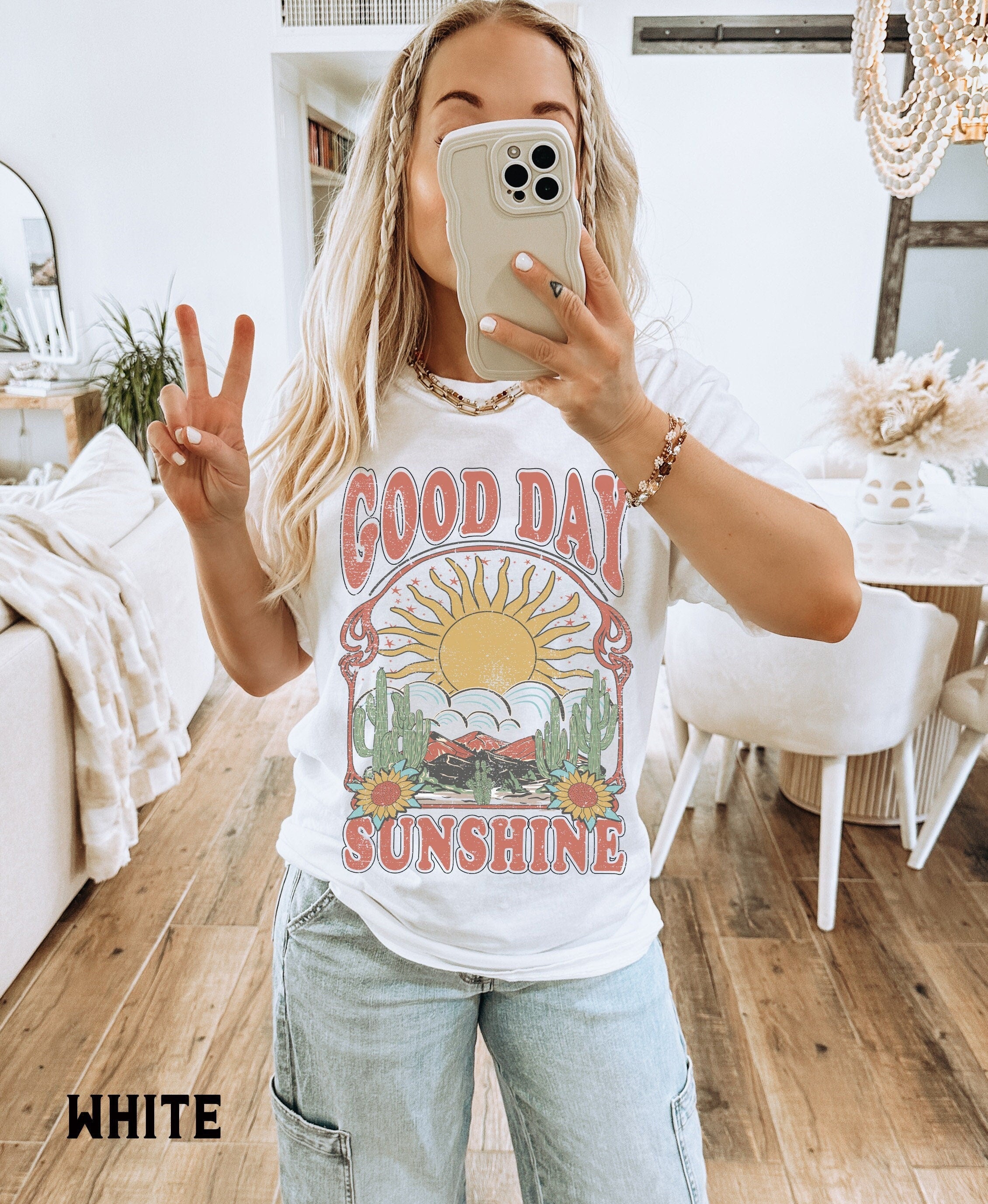 Good Day Sunshine Tee Comfort Colors Tee Sun Sun Boho Tee Retro 70s Hippie Oversized Tee - T-Shirt, Sweatshirt, Hoodie