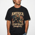 George Washington Lincoln Playing Guitar Abe Lincoln 250th Comfort Colors Patriotic 4th July Tee American Flag Rock - T-Shirt, Sweatshirt, Hoodie