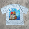 Happy Cat Dreamcore Cats Brainrot Meme Tee Silly Kitten Tee Cat Lover Weird Tees Gen Humor - T-Shirt, Sweatshirt, Hoodie
