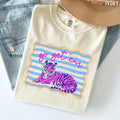 Comfort Colors Go Get Em Tiger Colorful Retro Striped Tiger Tee - T-Shirt, Sweatshirt, Hoodie