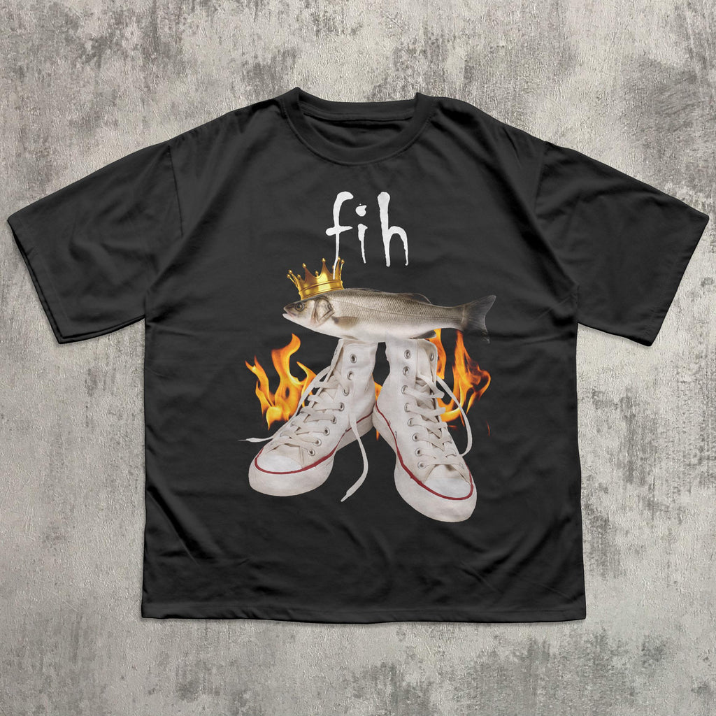 Fih Meme Fish Unhinged Clothes Ironic Tees Stupid Weird Tee Brainro Silly Cringy - T-Shirt, Sweatshirt, Hoodie