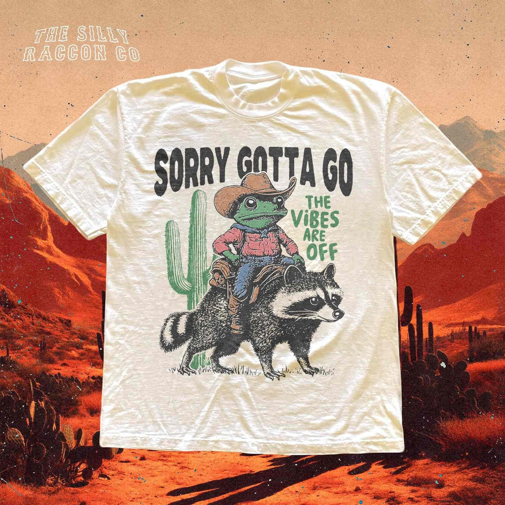 Cowboy Frog Riding Raccoon Off Weird Tee Vintage Western Tee Sarcastic Wild West Animal Lover - T-Shirt, Sweatshirt, Hoodie