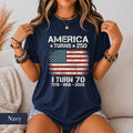 Custom America Turns 250 Turn 70 Birthday Patriotic Usa 1776-2026 Tee 70th Milestone Birthday - T-Shirt, Sweatshirt, Hoodie