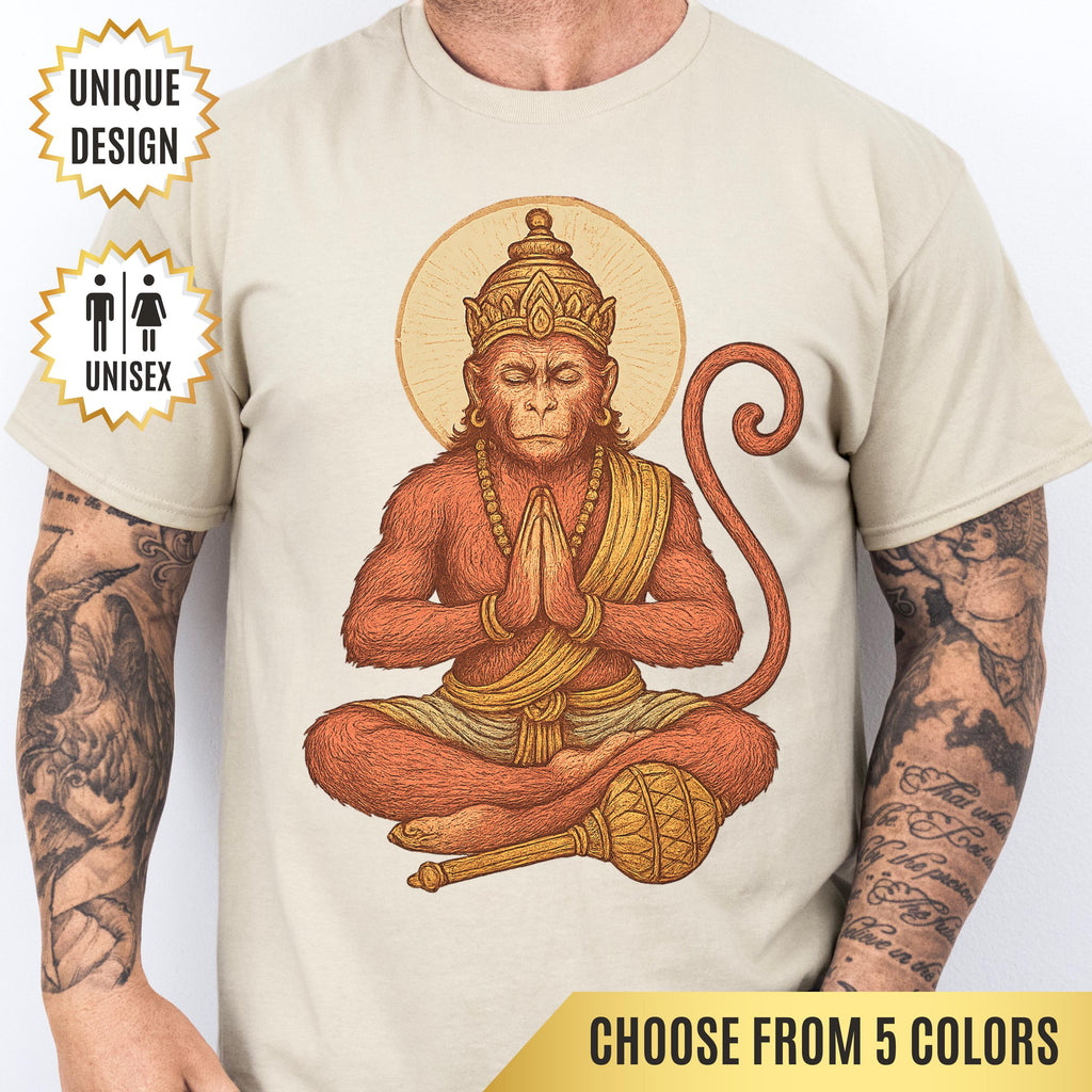 Hanuman Monkey God Strength Tee Hindu Devotion Spiritual Warrior Yoga Courage Inner Power Hanumanji - T-Shirt, Sweatshirt, Hoodie