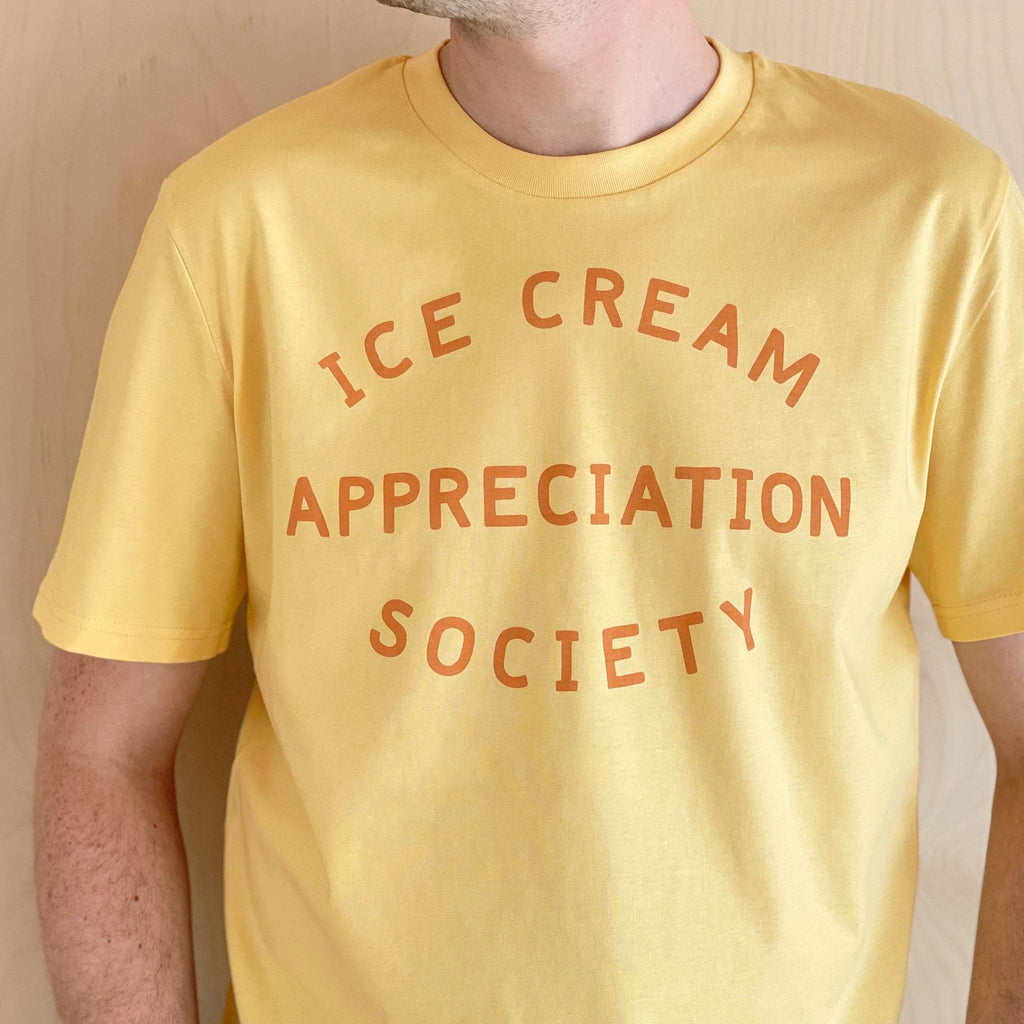 Ice Cream Appreciation Society Yellow Slogan Tee Ice Cream Lovers - T-Shirt, Sweatshirt, Hoodie