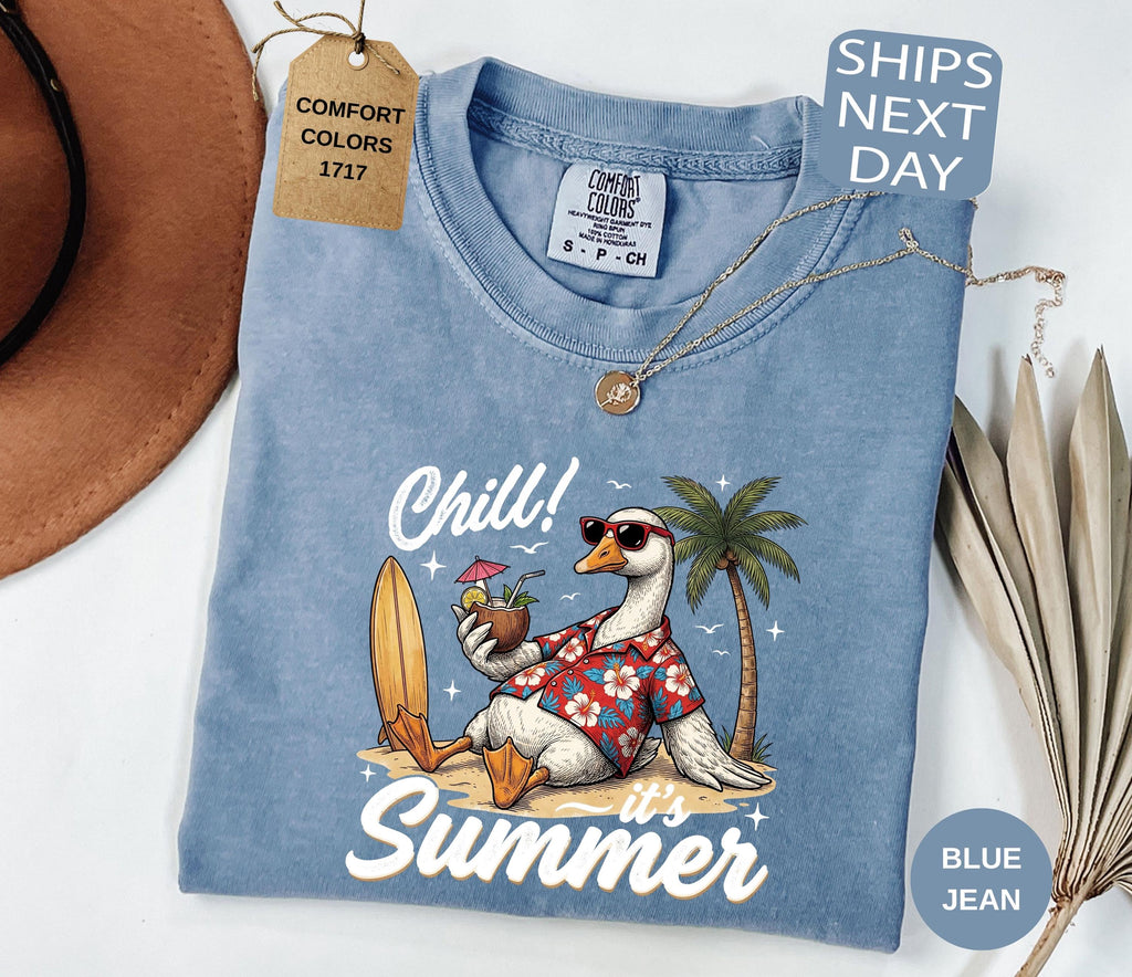 Summer Goose Comfort Colors Beach Vacation Summer Chill - T-Shirt, Sweatshirt, Hoodie