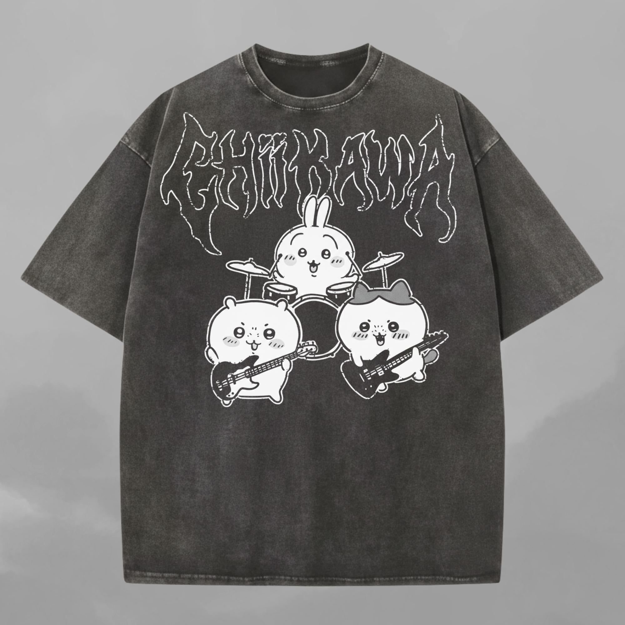 Metal Chiikawa Tee Comfort Colors Heavy Metal Chiikawa Usagi Hachiware - T-Shirt, Sweatshirt, Hoodie