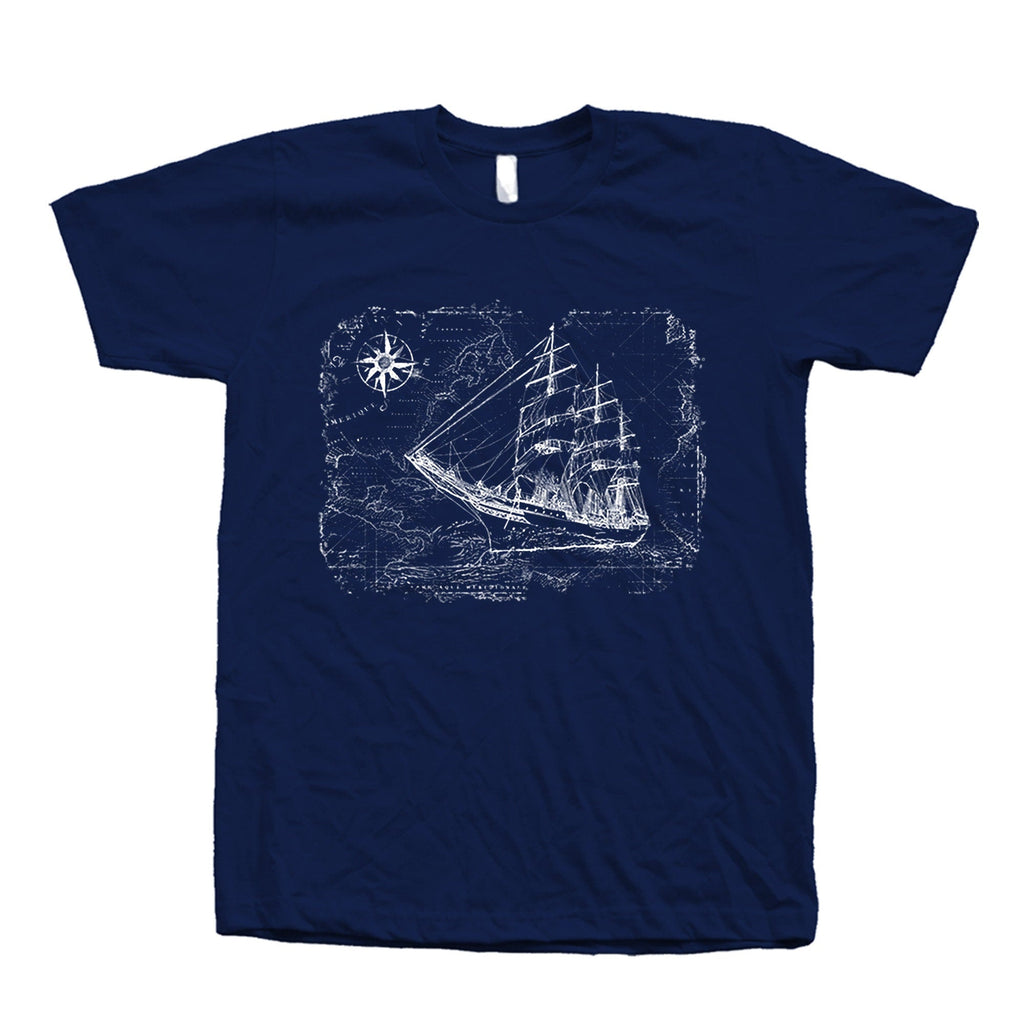 Sailing Ship Compass Map Unisex T-shirt, Sweatshirt, Hoodie - T-Shirt, Sweatshirt, Hoodie