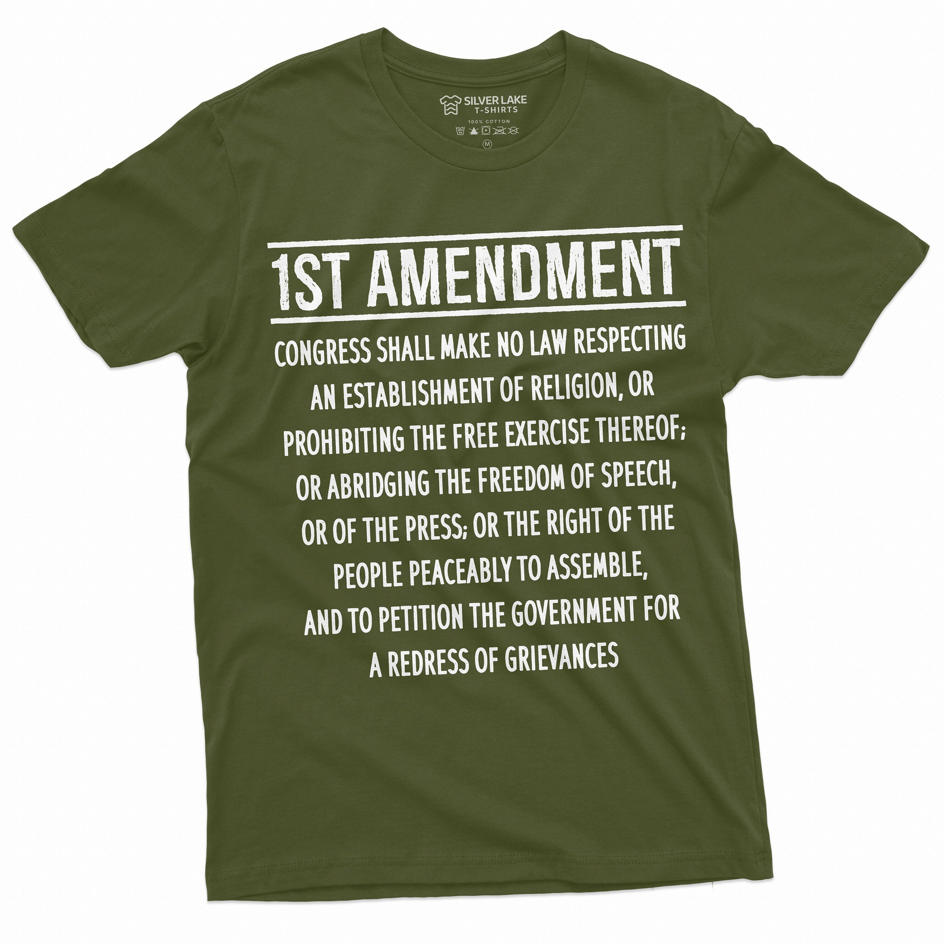 Patriotic Constitution 1st Amendment Freedom Speech Democracy Usa 4th July Tee - T-Shirt, Sweatshirt, Hoodie