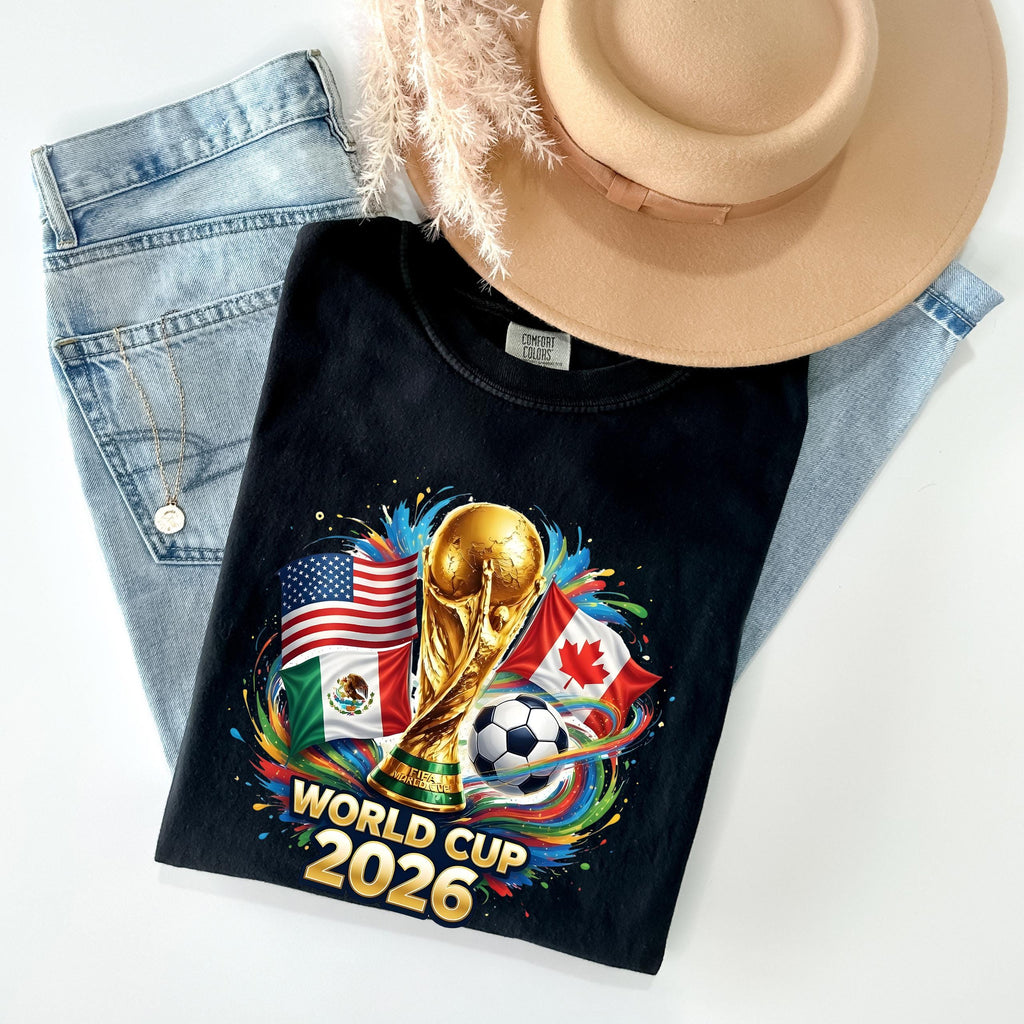 Comfort Cooors World Cup 2026 Soccer Usa Mexico Canada Flags - T-Shirt, Sweatshirt, Hoodie