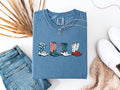 Comfort Colors Fourth July Cowgirl 4th July Cowboy Boots America Usa Patriotic - T-Shirt, Sweatshirt, Hoodie