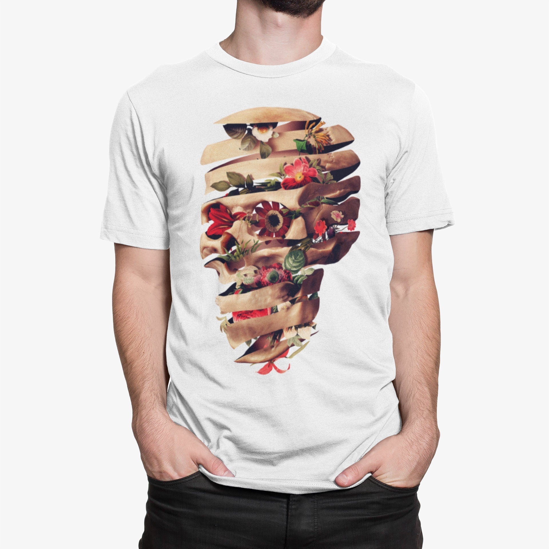 Flower Skull Gothic Sugar Skull Art Unisex T-shirt, Sweatshirt, Hoodie - T-Shirt, Sweatshirt, Hoodie
