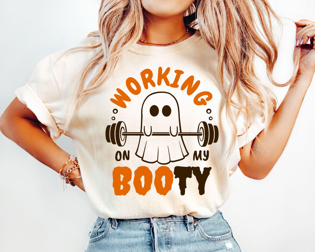 Halloween Ghost Gym Working Booty Gym Workou Ghos Fitness Halloween - T-Shirt, Sweatshirt, Hoodie