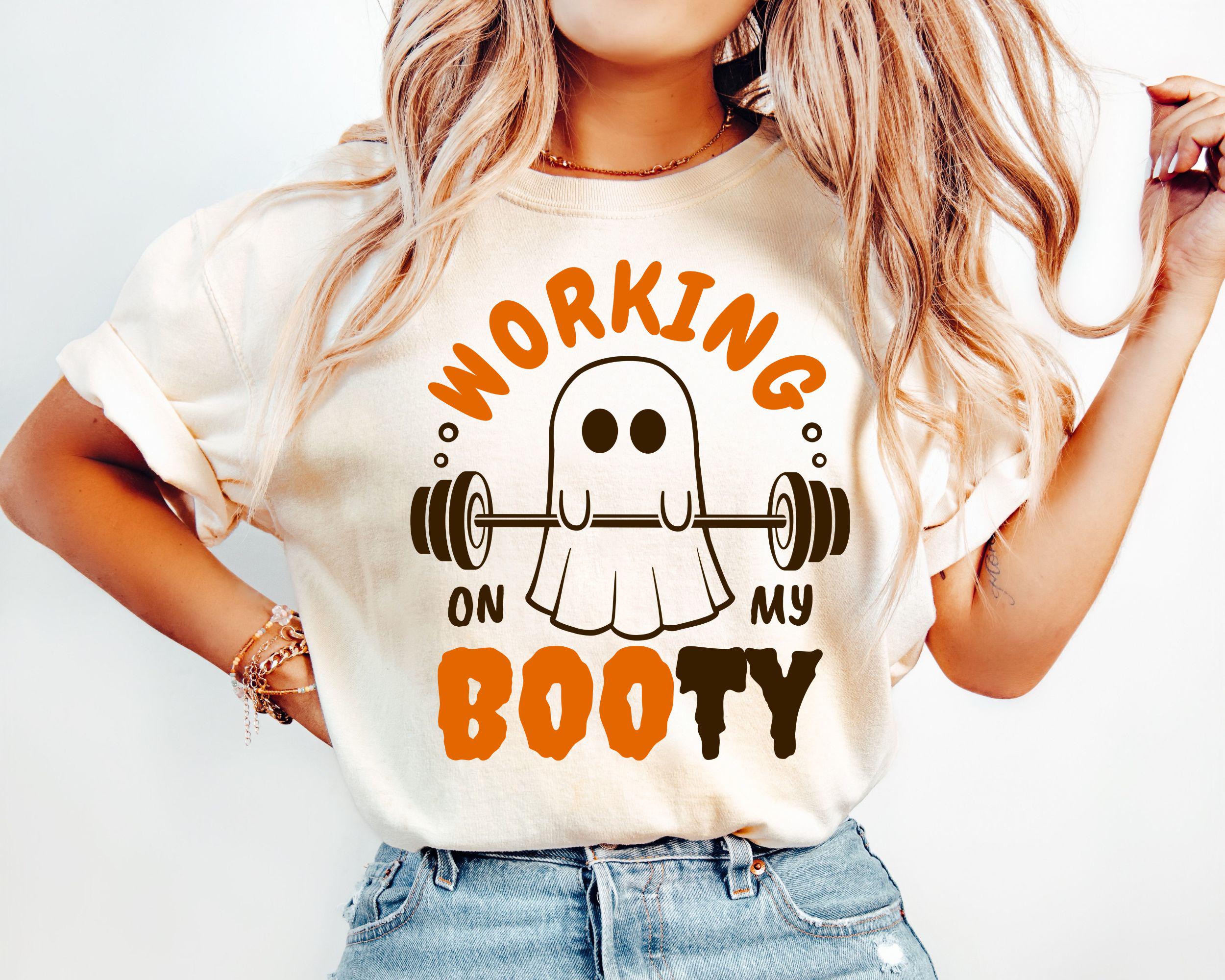 Halloween Ghost Gym Working Booty Gym Workou Ghos Fitness Halloween - T-Shirt, Sweatshirt, Hoodie