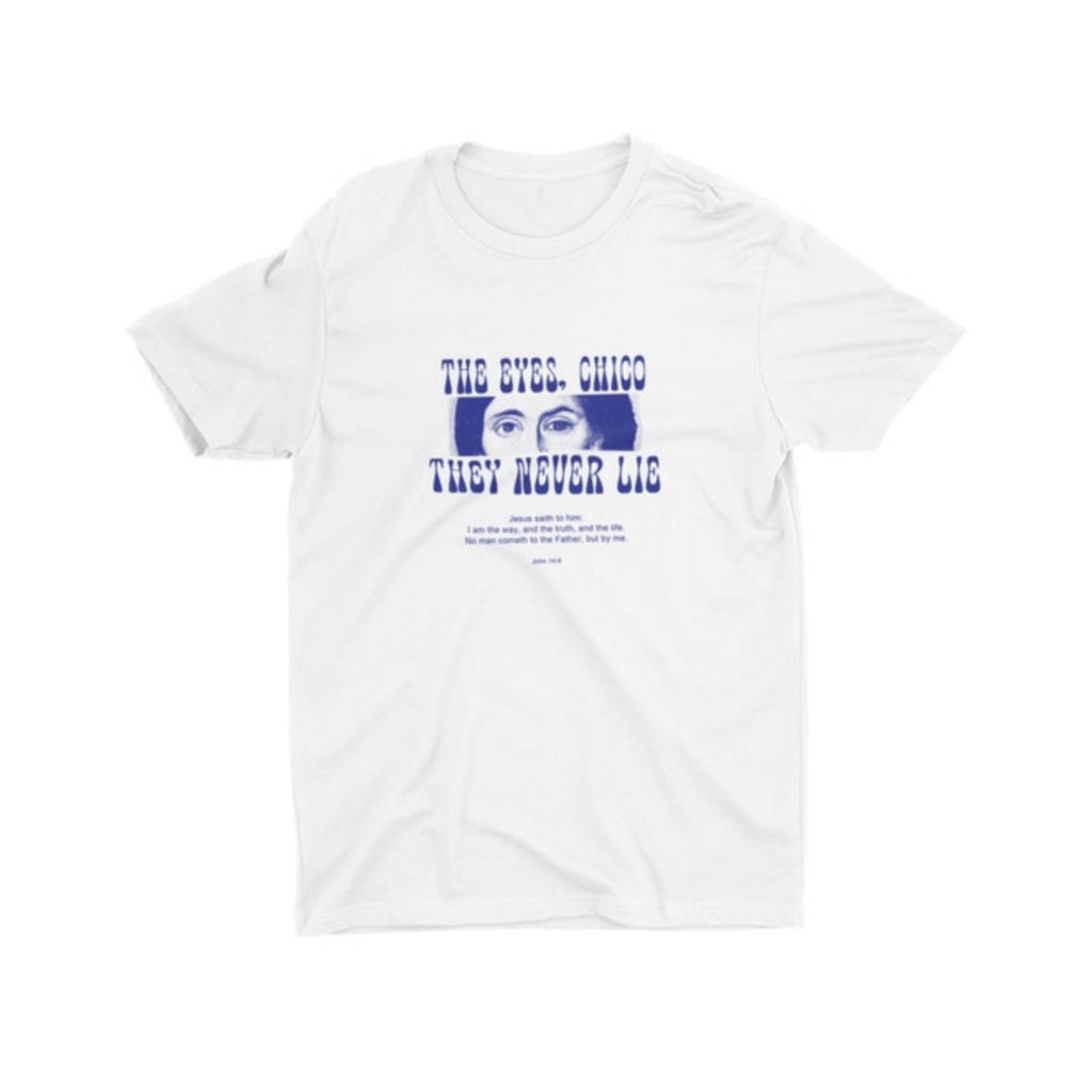 Eyes Chico Never Lie Catholic Tees Jesus Way Truth Life Traditional Saintwave Trad Greek Icon - T-Shirt, Sweatshirt, Hoodie