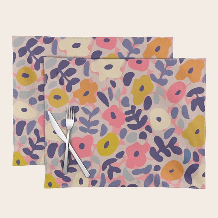 Funny sunny floral pattern Placemat Gallery Image 1 Unisex T-shirt, Sweatshirt, Hoodie, Long Sleeve Tee - T-Shirt, Sweatshirt, Hoodie