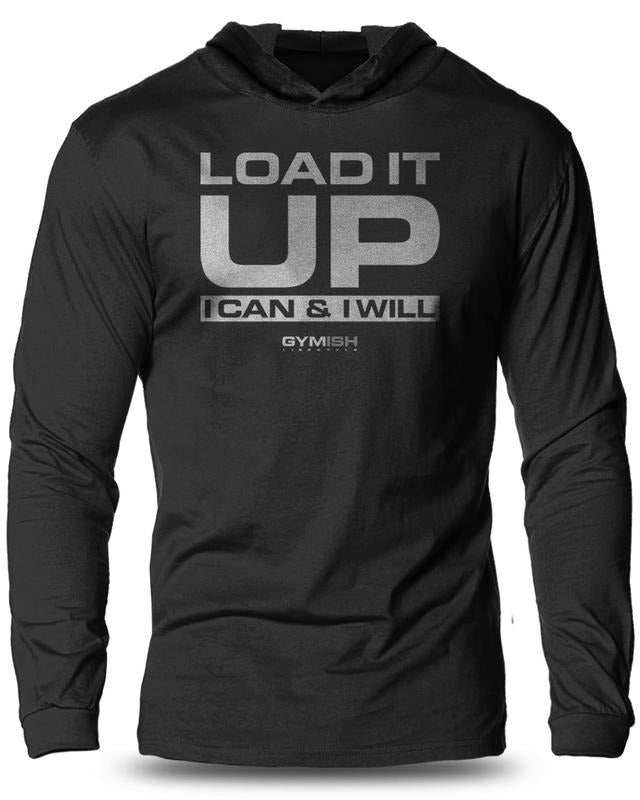 066. Load Up Lightweight Workout Long Sleeve Hooded Gym Cotton Menswear T-Shirts, Hoodie, Sweatshirt - T-Shirt, Sweatshirt, Hoodie