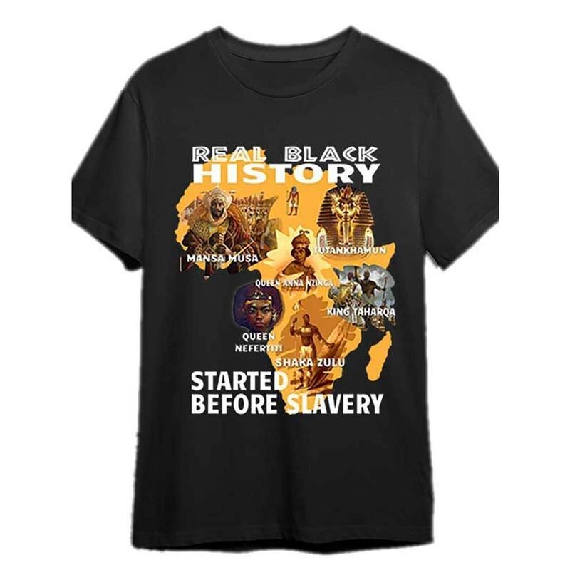 [100% Cotton] [REAL BLACK HISTORY Map ] REAL BLACK HISTORY Map Printed Slogan T-Shirts, Hoodie, Sweatshirt - T-Shirt, Sweatshirt, Hoodie
