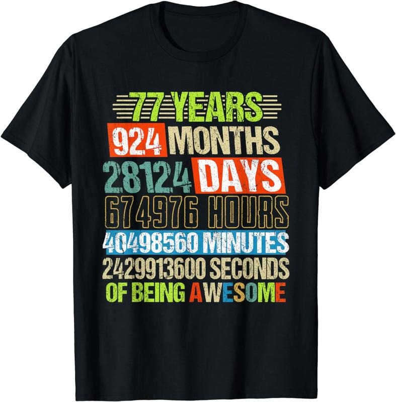 [100% Cotton] 77th Funny Countdown 77 Yrs Old Being Awesome T-Shirts, Hoodie, Sweatshirt - T-Shirt, Sweatshirt, Hoodie