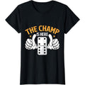 [100% Cotton] Cotton Short Sleeve Champ Is Here Dominoes King Domino Player Tile Lover T-Shirts, Hoodie, Sweatshirt - T-Shirt, Sweatshirt, Hoodie