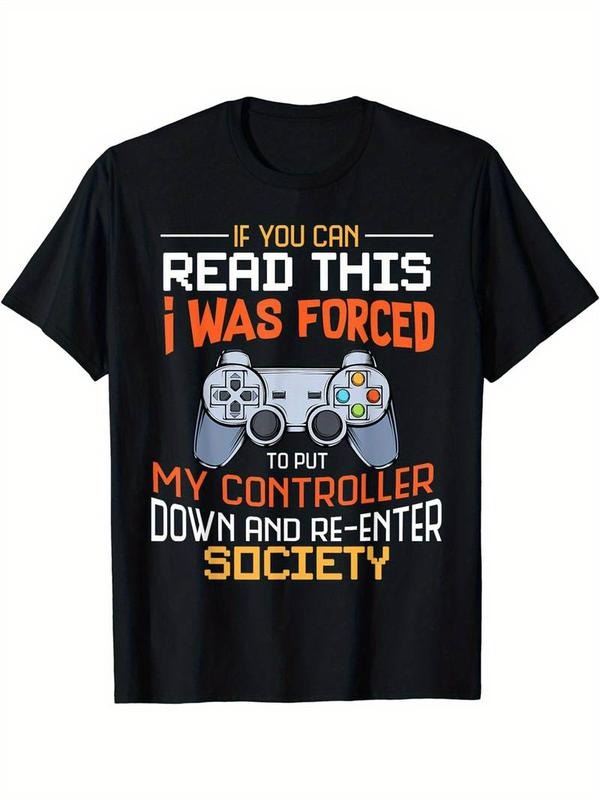 [100% Cotton] Crew Neck Game Console Print Summer Short Sleeve Sports Comfortable Versatile T-Shirts, Hoodie, Sweatshirt - T-Shirt, Sweatshirt, Hoodie