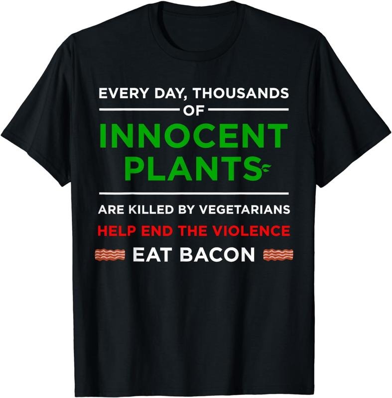 [100% Cotton] Eat Bacon Innocent Plants Cool Carnivore T-Shirts, Hoodie, Sweatshirt - T-Shirt, Sweatshirt, Hoodie