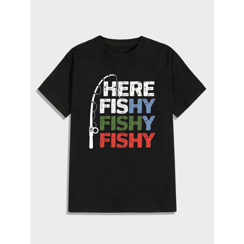 [100% Cotton] Funny Fishy Print Soft Breathable Round Neck Short Sleeve T-Shirts, Hoodie, Sweatshirt - T-Shirt, Sweatshirt, Hoodie