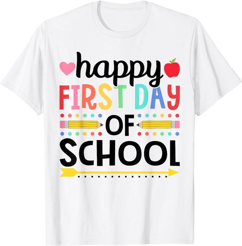 [100% Cotton] Happy First Day School Teachers Students Back School T-Shirts, Hoodie, Sweatshirt - T-Shirt, Sweatshirt, Hoodie