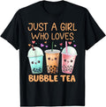 [100% Cotton] Just Girl Who Loves Bubble Tea Cute Kawaii Boba Tea T-Shirts, Hoodie, Sweatshirt - T-Shirt, Sweatshirt, Hoodie