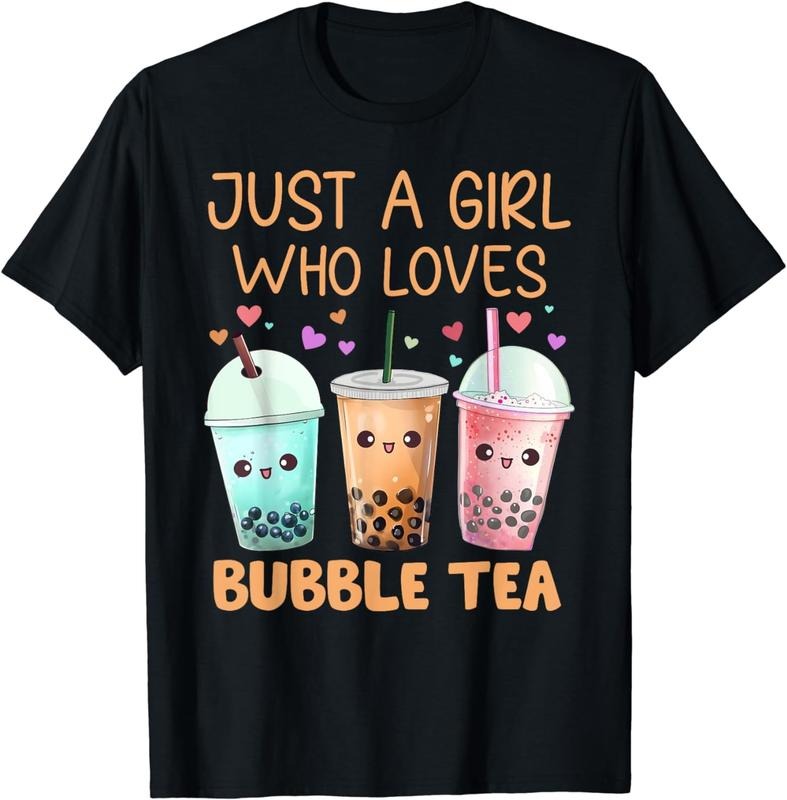 [100% Cotton] Just Girl Who Loves Bubble Tea Cute Kawaii Boba Tea T-Shirts, Hoodie, Sweatshirt - T-Shirt, Sweatshirt, Hoodie