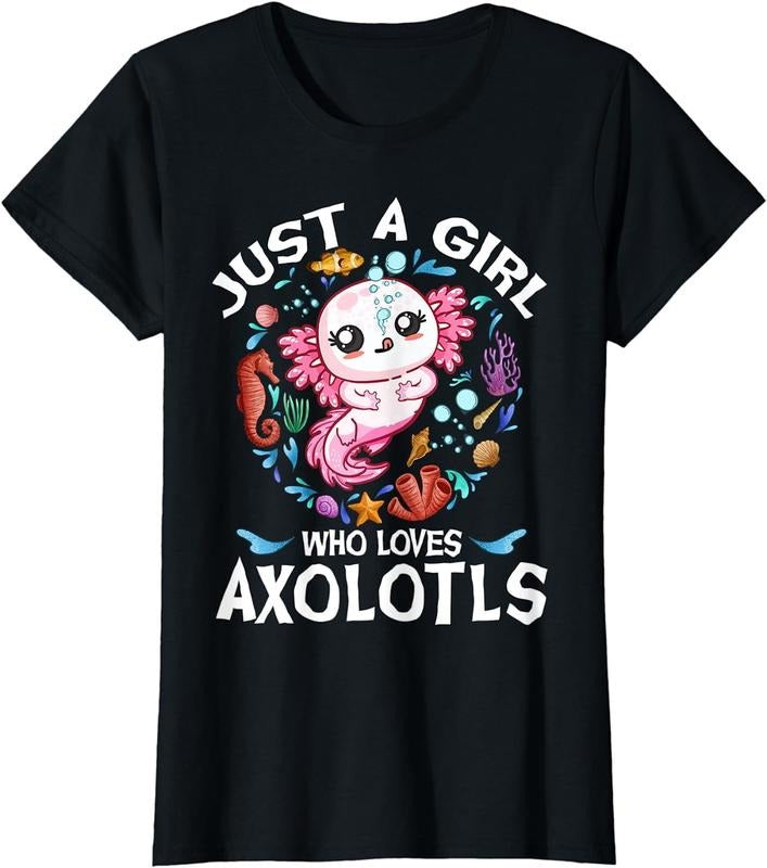 [100% Cotton] Just Girl Who Loves Axolotls Cute Axolotl Teen T-Shirts, Hoodie, Sweatshirt - T-Shirt, Sweatshirt, Hoodie
