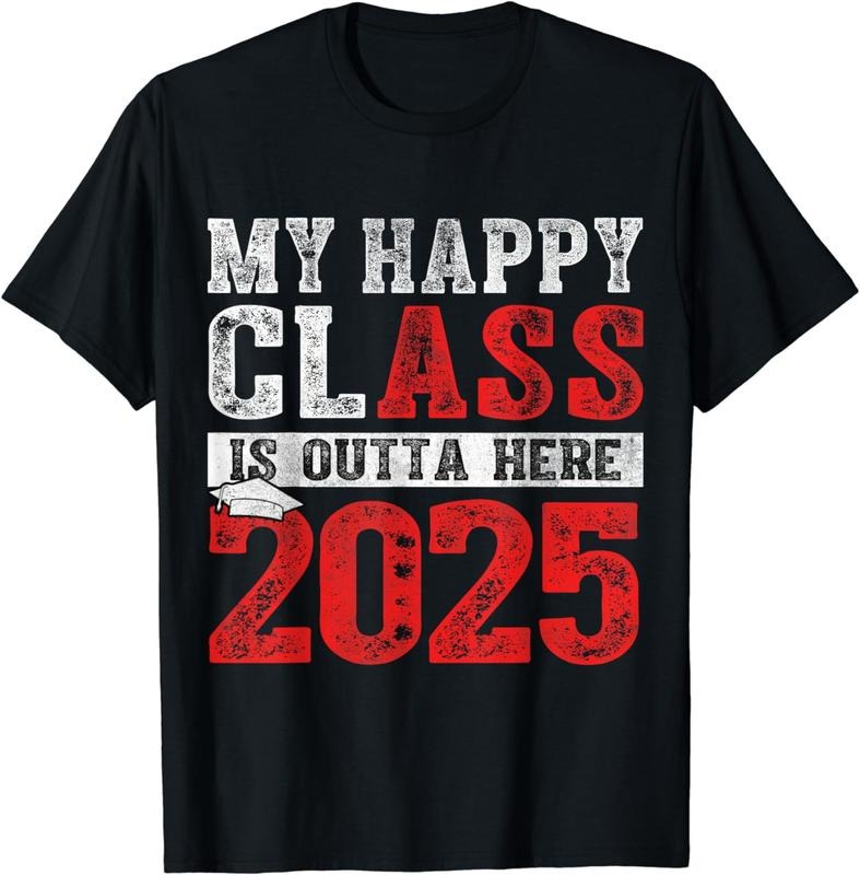 [100% Cotton] My Happy Class Is Outta Here 2025 Senior Graduation Vintage T-Shirts, Hoodie, Sweatshirt - T-Shirt, Sweatshirt, Hoodie