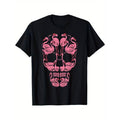 [100% Cotton] Pink Flamingo Skull Breast Cancer Awareness Halloween Crew Neck Shirt Summer Comfortable Casual Short Sleeve T-Shirts, Hoodie, Sweatshirt - T-Shirt, Sweatshirt, Hoodie