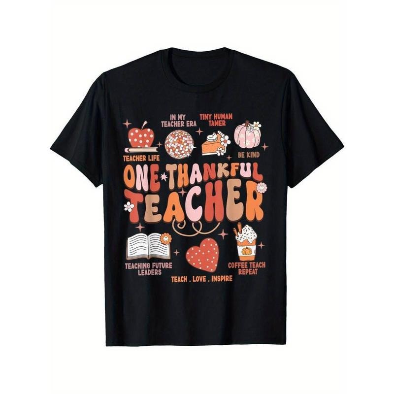 [100% Cotton] Teacher Thanksgiving Shirt One Thankful Teacher Fall Summer Comfortable T-Shirts, Hoodie, Sweatshirt - T-Shirt, Sweatshirt, Hoodie