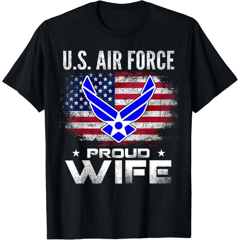 [100% Cotton] U.S Air Force Proud Wife American Flag Veteran T-Shirts, Hoodie, Sweatshirt - T-Shirt, Sweatshirt, Hoodie