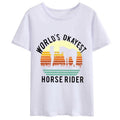 [100% Cotton] Cool World'S Okayest Horse Rider Print Summer Casual Short Sleeve Round Neck Tops T-Shirts, Hoodie, Sweatshirt - T-Shirt, Sweatshirt, Hoodie