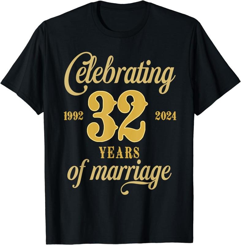 [100% Cotton]32 Years Marriage 1992 Couple 32nd Wedding Anniversary T-Shirts, Hoodie, Sweatshirt - T-Shirt, Sweatshirt, Hoodie