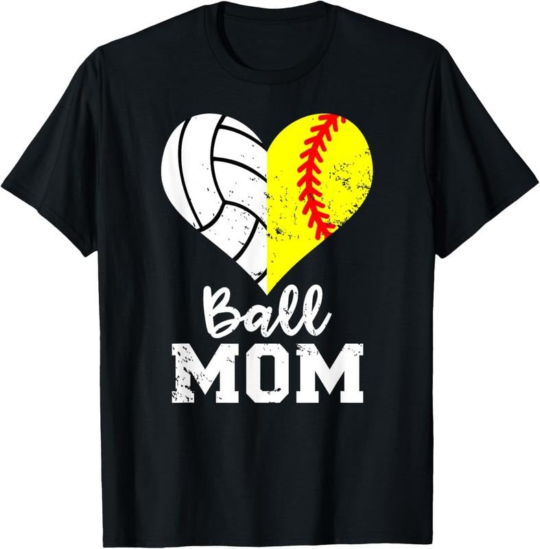 100% Cotton Ball Mom Heart Funny Softball Volleyball Mom T-Shirts, Hoodie, Sweatshirt - T-Shirt, Sweatshirt, Hoodie