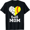100% Cotton Ball Mom Heart Funny Softball Volleyball Mom T-Shirts, Hoodie, Sweatshirt - T-Shirt, Sweatshirt, Hoodie