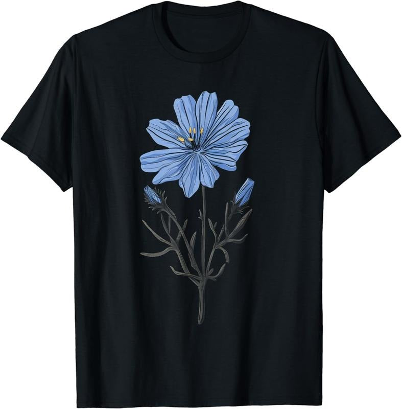 [100% Cotton]Floral Wildflower Chicory Flower Girl Gardening Plant Mom T-Shirts, Hoodie, Sweatshirt - T-Shirt, Sweatshirt, Hoodie